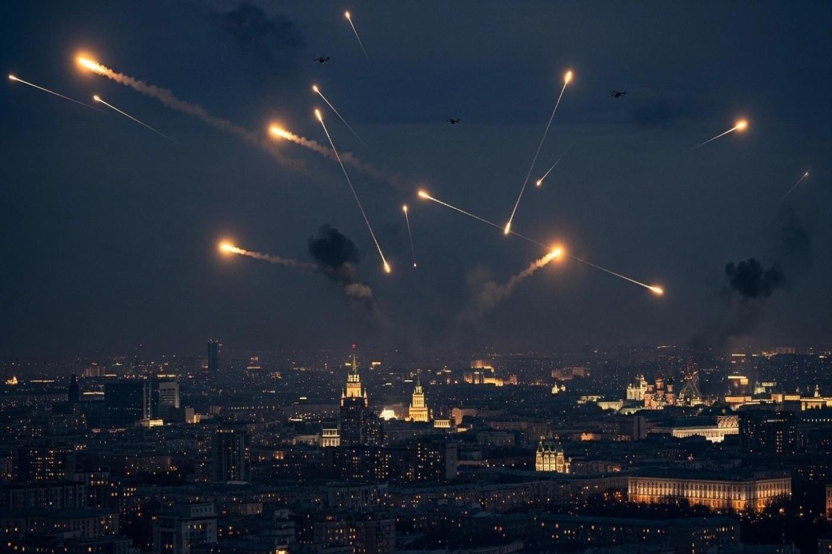 Moskvaya kütləvi dron hücumu xəbəri üçün şəkil